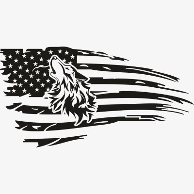 American Flag Coyote SVG