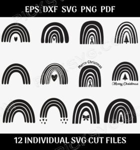 Christmas Rainbow Bundle Svg