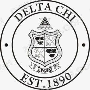 Delta Chi crest Circle Black
