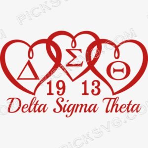 Delta Sigma Theta 1913 Hearts Svg