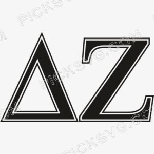 Delta Zeta Greek Letter Black 1