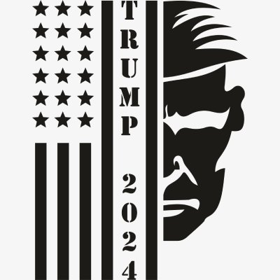 Flag with Trump Face 2024 Svg