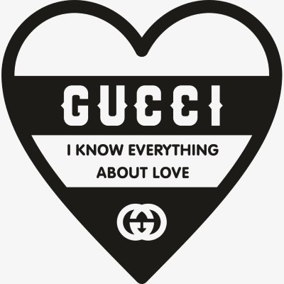 Gucci I Know Everything About Love Black Svg