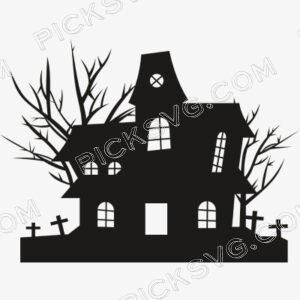 Halloween Haunted House Black