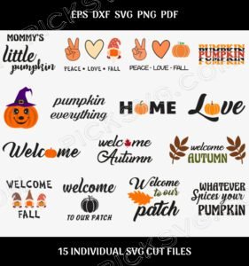 Happy Fall Pumpkin Bundle Svg