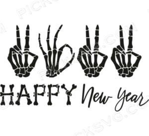 Happy New Year Skeleton Hands Svg - Miscellaneous SVG