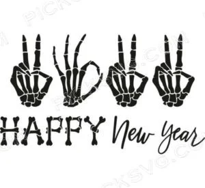 Happy New Year Skeleton Hands Svg - Miscellaneous SVG