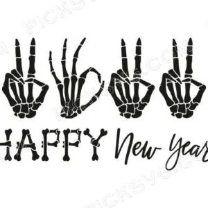 Happy New Year Skeleton Hands Svg 1