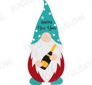 Happy New Years Gnome Svg - Miscellaneous SVG