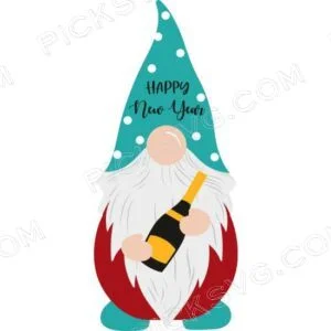 Happy New Years Gnome Svg