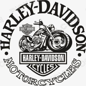 Harley Davidson Circle Letter with Motorcycles Svg
