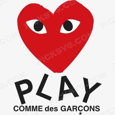 Heart Comme des Garcons Letter Svg - Download Free SVG Cut Files