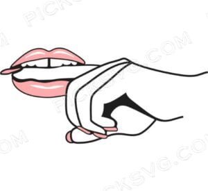 Lady Biting Hand Glossy Lips Svg - Miscellaneous SVG