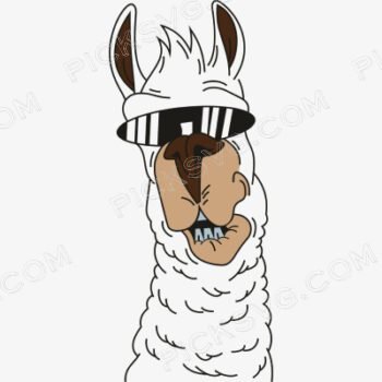 Llama Funny Face Svg Free