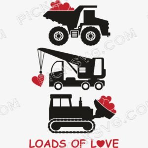 Loads of Love Construction Vehicles Valentines Day
