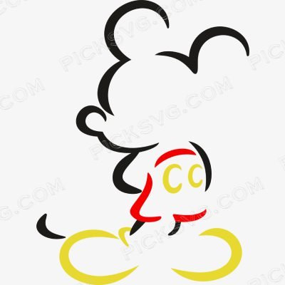 Mickey Mouse Outline Svg - Download SVG Files for Cricut, Silhouette ...