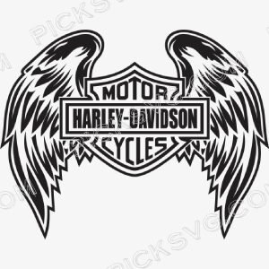 Motor Harley Davidson Cycles Wings Black