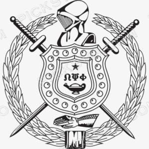 Omega Psi Phi Fraternity crest Black New