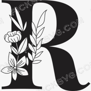 R Floral Capital Alphabet