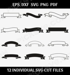 Ribbon Banner Bundle Svg