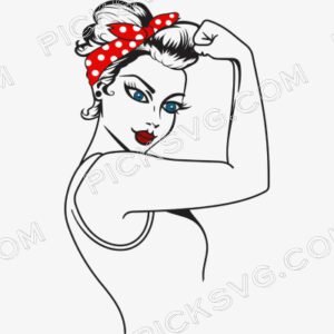 Rosie The Riveter Girl Bow Svg