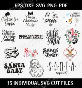 Santa Christmas Bundle Svg