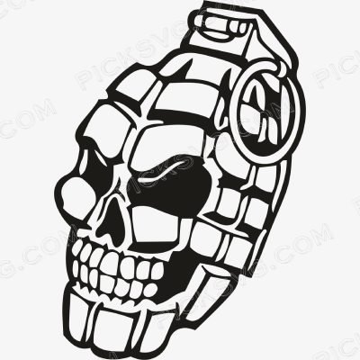 Skull Grenade Army Marine Grenade Logo Svg