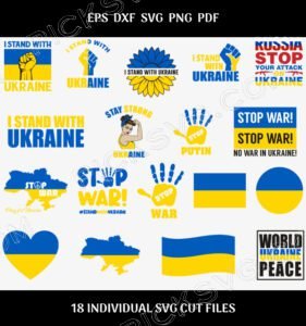 Ukraine Flag Bundle Svg