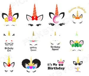 Unicorn Bundle Svg  (12 Individual Files)