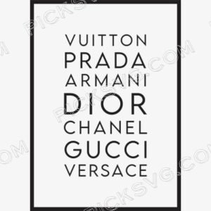 Vuitton Prada Armani Dior Chanel Gucci Versace Svg