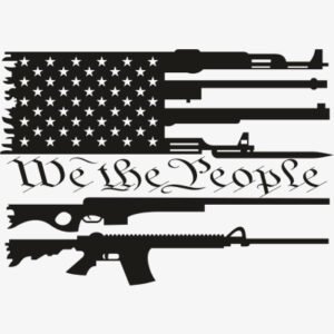 We the People Gun Flag Black Svg