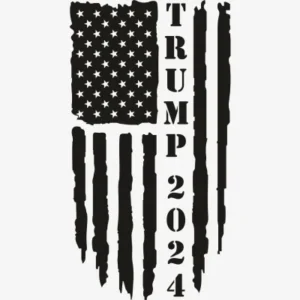 America Flag Trump 2024 Black Svg - Patriotic And Flags
