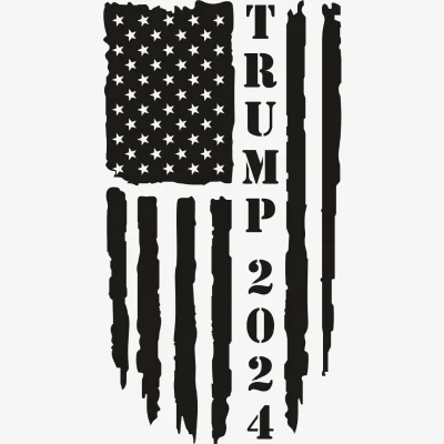 America Flag Trump 2024 Black Svg - Patriotic And Flags