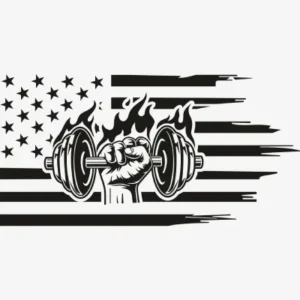 American Flag Barbell Svg - Patriotic And Flags