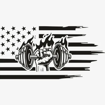 American Flag Barbell Svg - Patriotic And Flags