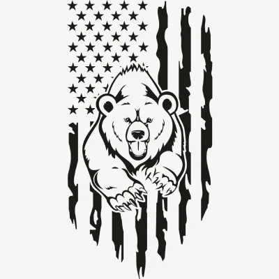 American Flag Bear Svg - Patriotic And Flags