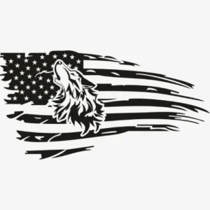 American Flag Coyote Svg - Patriotic And Flags