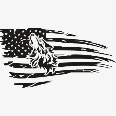 American Flag Coyote Svg - Patriotic And Flags