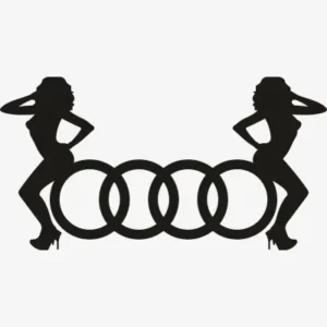 Audi Symbol with Girl Svg - Motor logos SVG