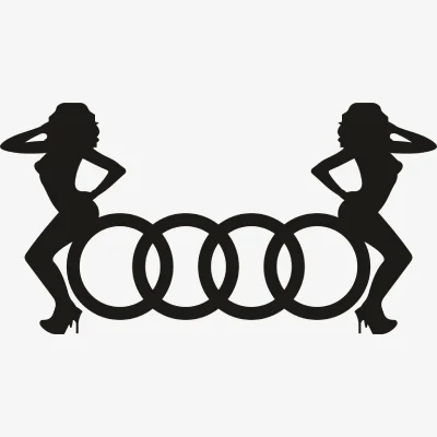 Audi Symbol with Girl Svg - Motor logos SVG