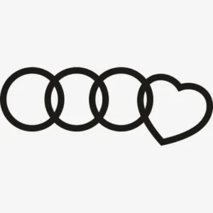 Audi with Heart Svg - Motor logos SVG
