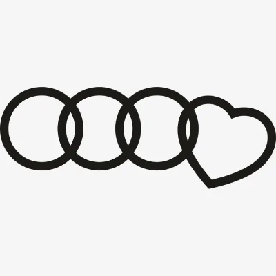 Audi with Heart Svg - Motor logos SVG