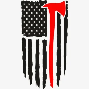 Red Line Firefighter Flag Svg - Patriotic And Flags