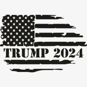Trump 2024 Flag Black Svg - Patriotic And Flags