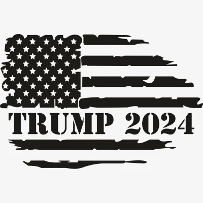 Trump 2024 Flag Black Svg - Patriotic And Flags