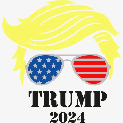 Trump 2024 Hair Style Sunglasses Svg - Patriotic And Flags