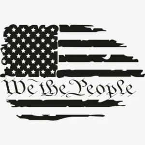 We the People Drip Flag Black Logo Svg - Patriotic And Flags