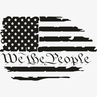 We the People Drip Flag Black Logo Svg - Patriotic And Flags