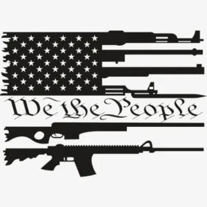 We the People Gun Flag Black Svg - Patriotic And Flags