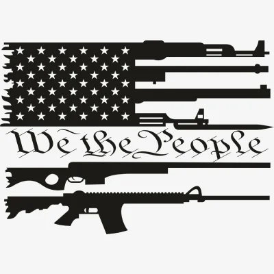 We the People Gun Flag Black Svg - Patriotic And Flags